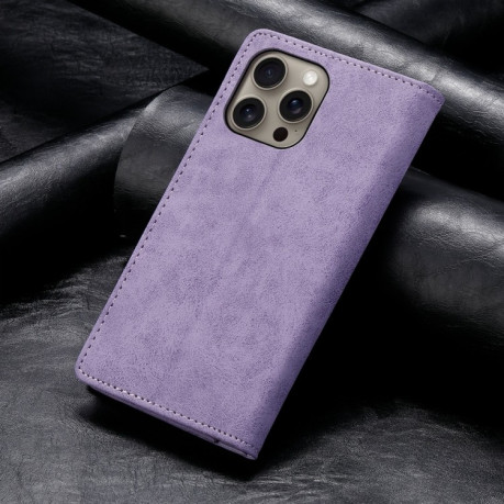 Чехол-книжка Business Solid Color Magnetic RFID Leather на iPhone 16 Pro Max - фиолетовый