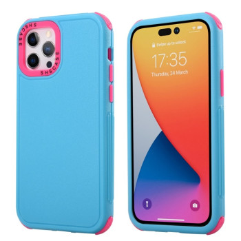 Чохол протиударний 3 in 1 Four Corner для iPhone 14 Pro - рожево-синій