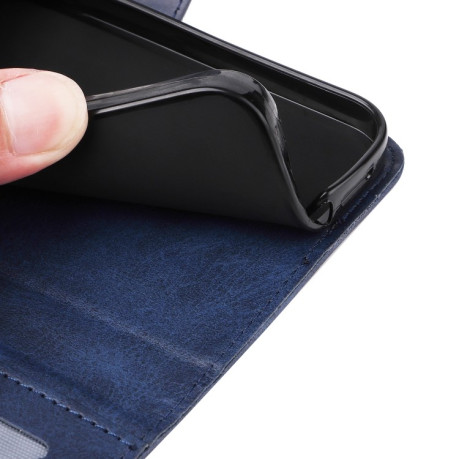 Чехол-книжка Stitching Calf Texture для OPPO Reno12 F/12 FS 4G - синий