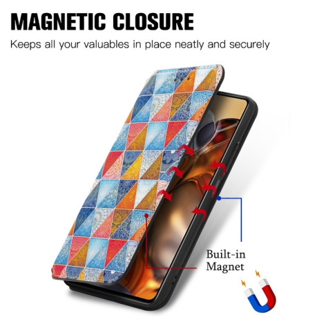 Чехол-книжка Colored Drawing Magnetic для Xiaomi 11T / 11T Pro - Rhombus Mandala
