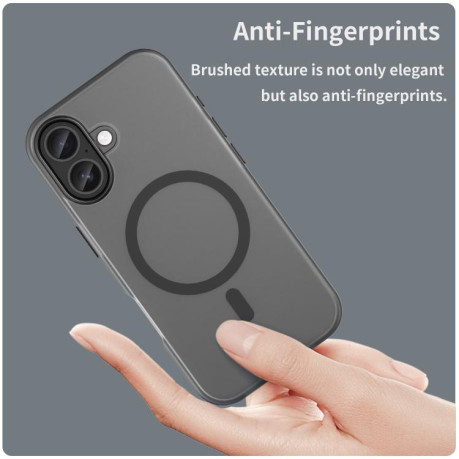 Протиударний чохол MagSafe Frosted Translucent TPU+PC для iPhone 17 - чорний