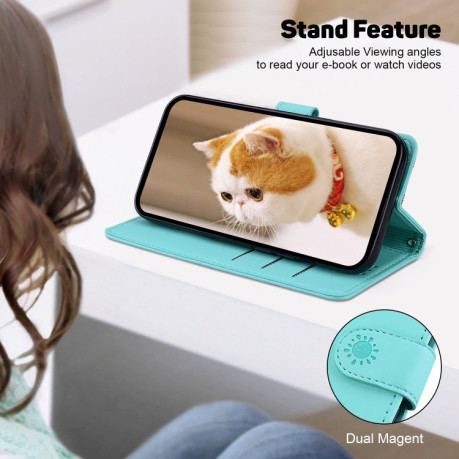 Чехол-книжка Cute Cats RFID Leather для Xiaomi 14T Pro - зеленый