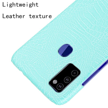 Удароміцний чохол Crocodile Texture на Samsung Galaxy M51 - блакитний