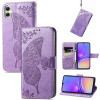 Чехол-книжка Butterfly Love Flower Embossed для Samsung Galaxy A05 - фиолетовый