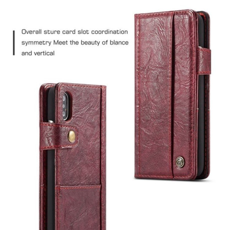 Шкіряний чохол-книжка CaseMe 010 Series Wallet Style магнітна кришка на iPhone Xs Max 6. 5 - червоний