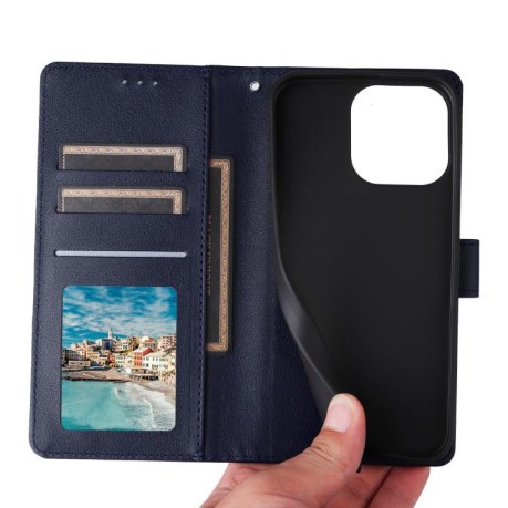 Чохол-книжка 3-Card Slots Multifunctional Leather для Xiaomi Redmi Note 14 4G 164.48mm - синій