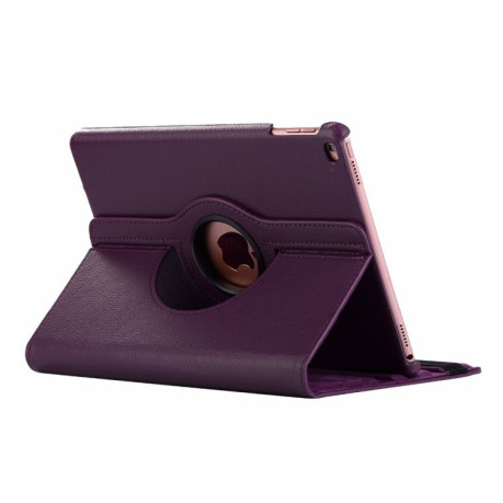 Кожаный Чехол 360 Degree Litchi Texture на iPad Mini 5 (2019)/ Mini 4 -фиолетовый