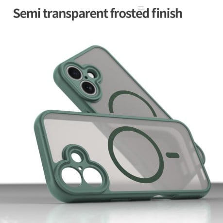 Чехол Fan Dun Series гибрид Frosted с Magsafe на iPhone 17 - зеленый