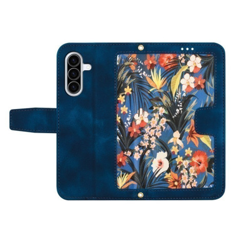 Чехол-книжка Floral Pattern Leather для Samsung Galaxy A36 - синий
