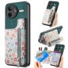Противоударный чехол Retro Painted Zipper Wallet для Xiaomi Poco F7 Ultra 5G - зеленый