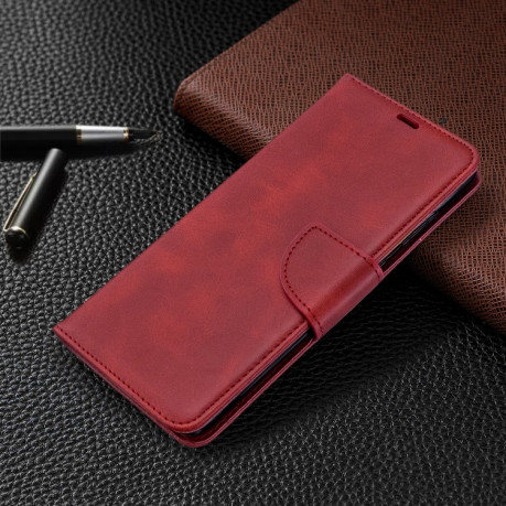 Чехол-книжка Retro Lambskin Texture Pure Color на Samsung Galaxy S20+Plus-красный
