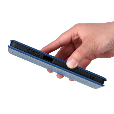 Чехол-книжка Carbon Fibre Texture на Samsung Galaxy M06 5G - синій