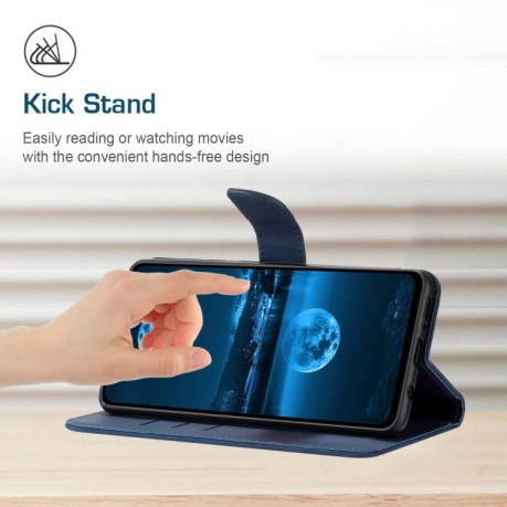 Чехол-книжка Stitching Embossed Leather для Motorola Edge 60 - синий