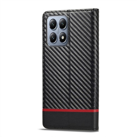 Чехол-книжка LCIMEEKE Carbon Fiber для Xiaomi 14T - Black