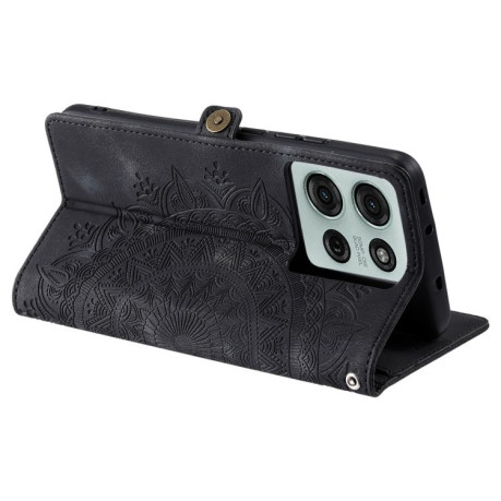 Чехол-книжка Totem Embossed Magnetic Leather для Motorola Moto G75 5G - черный