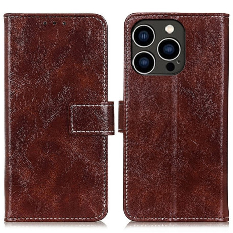Чохол-книжка Magnetic Retro Crazy Horse Texture на iPhone 16 Pro Max - коричневий