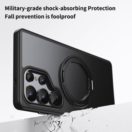 Ударозахисний чохол 360 Rotating MagSafe Magnetic Frosted на  для Samsung Galaxy S25 Ultra 5G - сірий