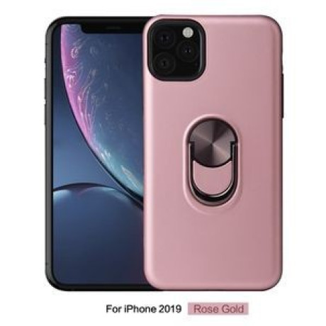 Протиударний чохол з поворотною підставкою на iPhone 11 Pro-рожеве золото