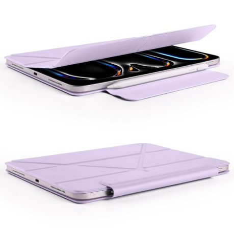 Чехол-книжка Fixed Buckle Magnetic Demation Leather для iPad Pro 13 2024 - фиолетовый