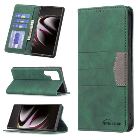 Чохол-книжка Magnetic Splicing Samsung Galaxy S22 Ultra 5G - зелений