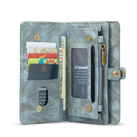 Чехол-кошелек CaseMe 008 Series Zipper Style на iPhone 14/13 - синий