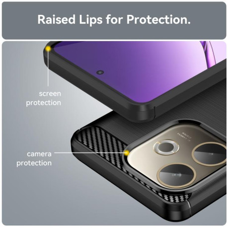 Противоударний чехол Brushed Texture Carbon Fiber на OPPO A5 Pro 4G - чорний