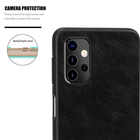 Противоударный чехол Calfskin для Samsung Galaxy A32 5G- черный