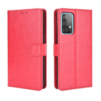 Чехол-книжка Retro Crazy Horse Texture на Samsung Galaxy A52/A52s - красный