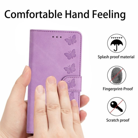 Чохол-книжка Flower Butterfly Embossing  для Samsung Galaxy S25+ 5G - фіолетовий