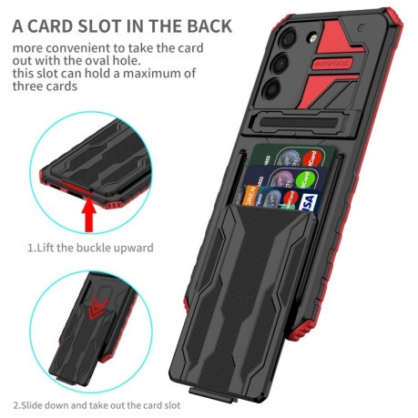 Противоударный чехол Armor Card для Samsung Galaxy S22 Plus 5G - красный