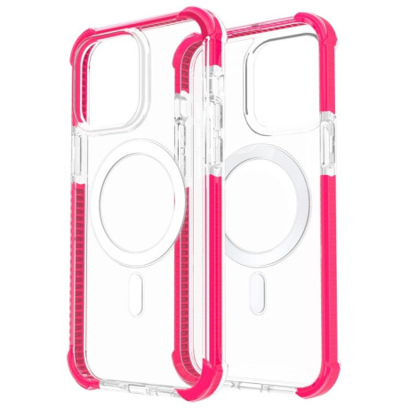 Противоударный чехол Acrylic Magsafe для iPhone 15 Plus - розовый