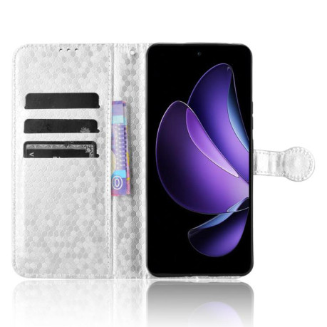 Чехол-книжка Honeycomb Dot для OPPO Reno13 F/Reno13 FS - серебристый