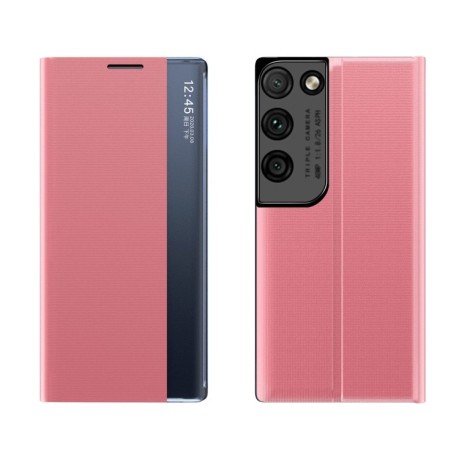 Чехол-книжка Clear View Standing Cover на Samsung Galaxy S21 Ultra - розовый