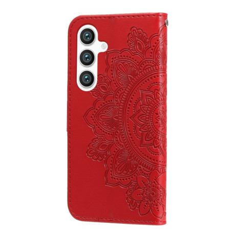 Чехол-книжка 7-petal Flowers Embossing для Samsung Galaxy S24+ 5G - красный