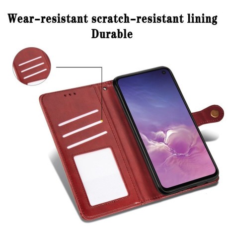 Чехол-книжка Retro Solid Color на Samsung S10e -красный
