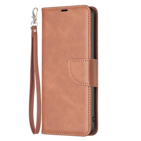 Чехол-книжка Lambskin Texture Pure Color на Xiaomi Redmi Note 15 Pro 4G Global 165.8mm — коричневый