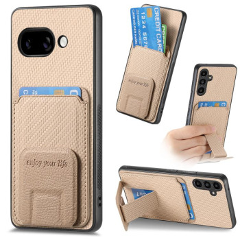 Противоударный чехол Carbon Fiber Card Bag для Google Pixel 9a - хаки