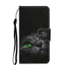 Чехол-книжка Colored Drawing Pattern для iPhone 14 Plus - Black Cat