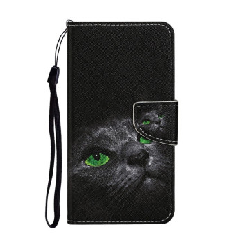 Чохол-книжка Colored Drawing Pattern для iPhone 14 Plus - Black Cat