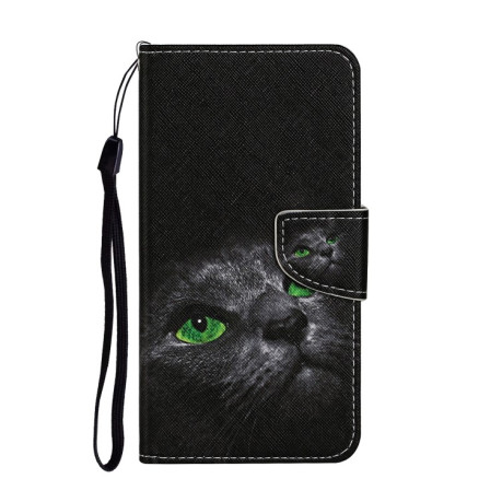 Чехол-книжка Colored Drawing Pattern для Samsung Galaxy S23 Ultra 5G - Black Cat