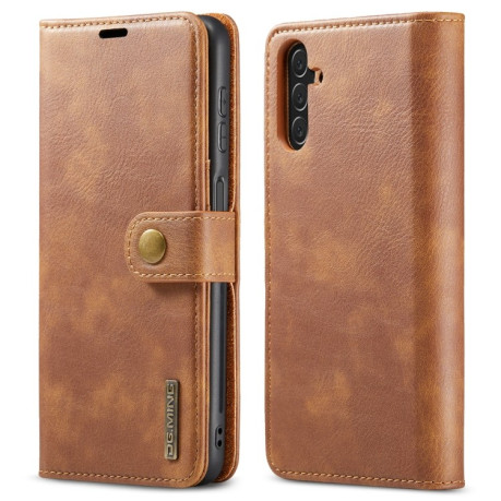 Кожаный чехол-книжка DG.MING Crazy Horse Texture на Samsung Galaxy A04s/A13 5G - коричневый