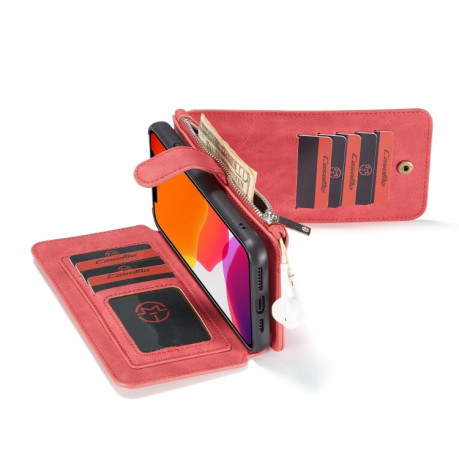 Кожаный чехол-кошелек CaseMe-007 Detachable Multifunctional на iPhone 11 Pro Max - красный