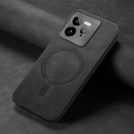 Чехол Retro MagSafe Magnetic PU на Realme GT7 Pro - черный