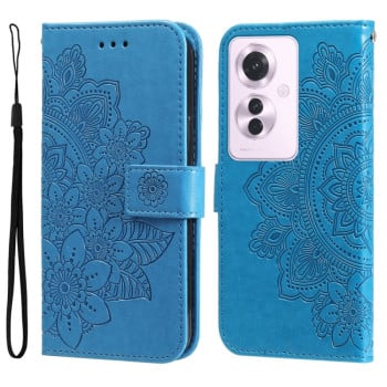 Чехол-книжка 7-petal Flowers Embossing для OPPO Reno11 F Global / F25 Pro Global - синий