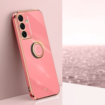 Чехол XINLI Straight Edge с держаталем-подставкой на Samsung Galaxy S24 FE 5G - красный