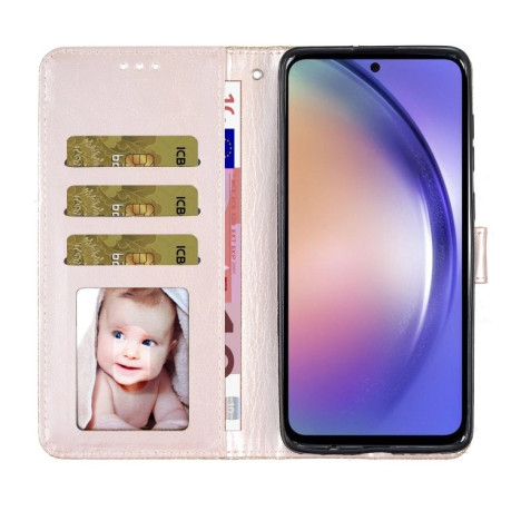 Чехол-книжка Glittery Powder Flip на Samsung Galaxy A35 - золотой
