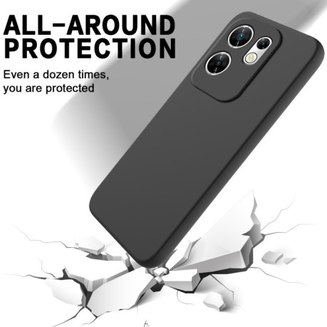 Силиконовый чехол Solid Color Liquid Silicone на Infinix Zero 30 4G - черный