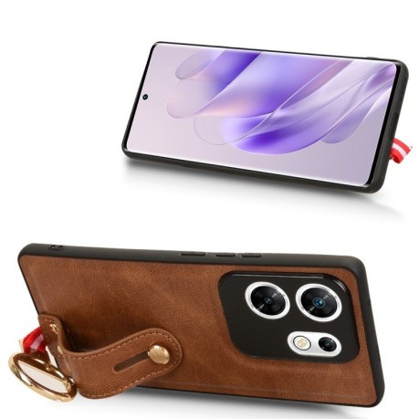 Протиударний чохол Wristband Leather Back для Infinix Zero 30 4G - коричневий