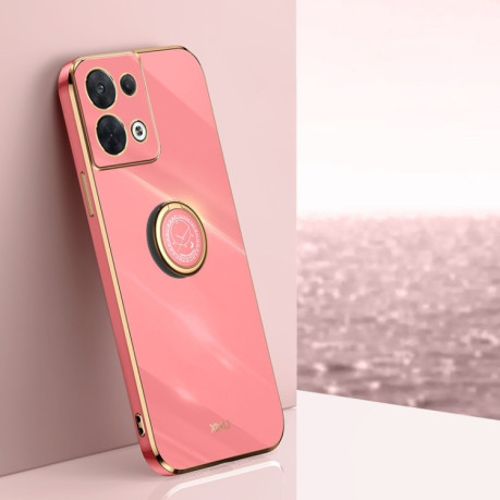 Противоударный чехол XINLI Straight Edge with Ring Holder для OPPO Reno 8 - красный