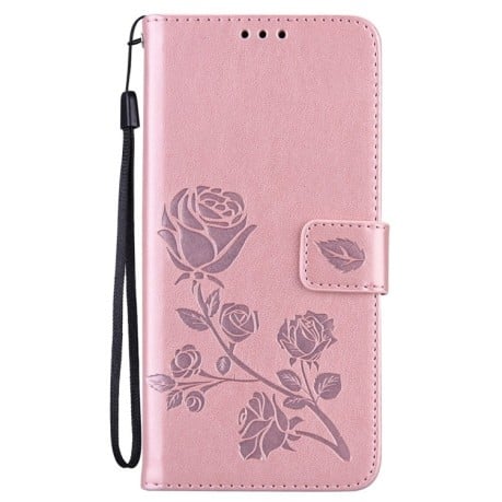 Чохол-книжка Rose Embossed для Xiaomi Redmi Note 13 Pro 4G / Poco M6 Pro 4G - рожеве золото